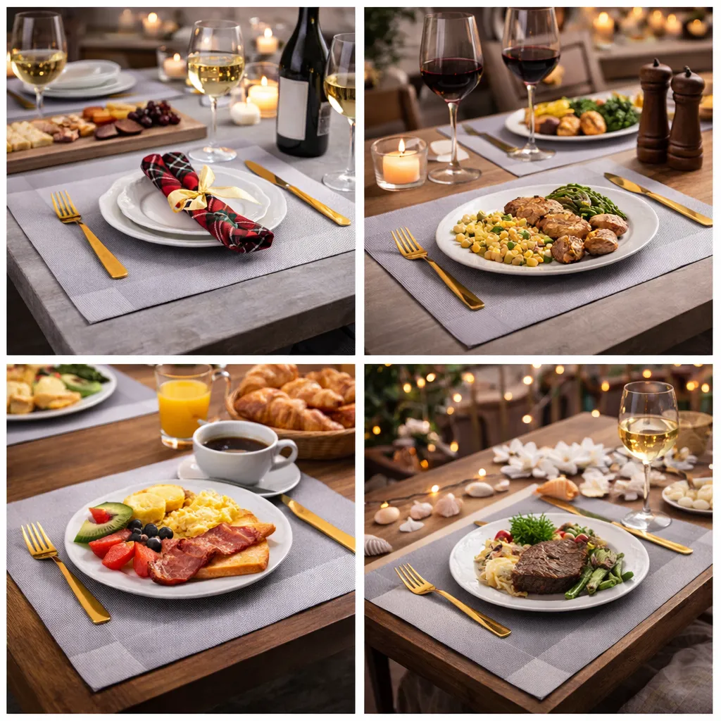 PE2960 Table Mat : Place Mat DK-SILVER GRAY_Lifestyle .webp