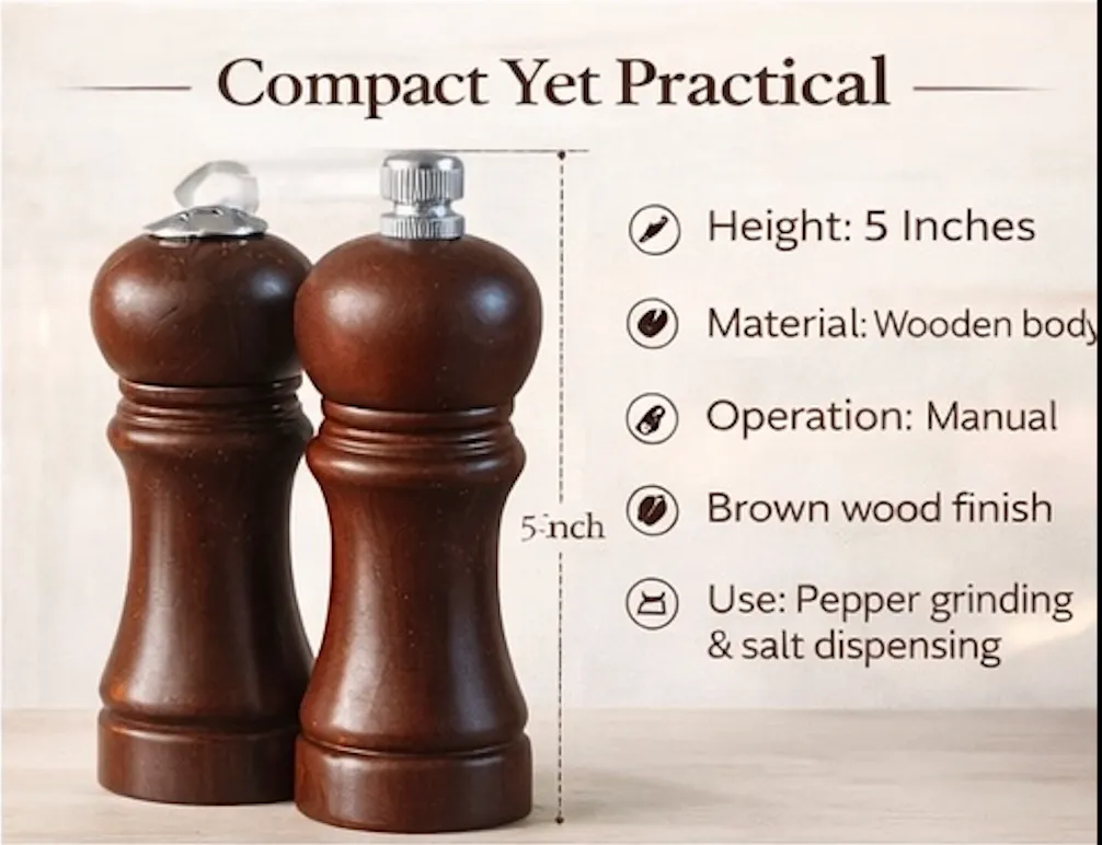 Wooden Pepper Grinder set Technical Details.webp