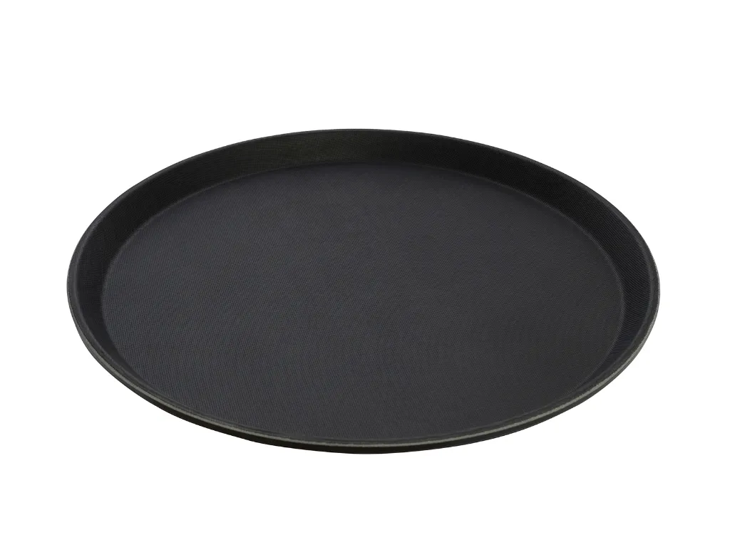Anti Skid Fibreglass Serving Tray Rubberised Surface Black.webp