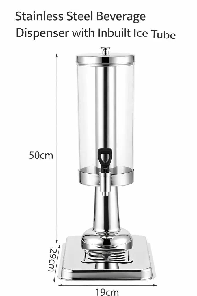 Stainless Steel Juice Dispenser with Cooling Ice Tube.webp