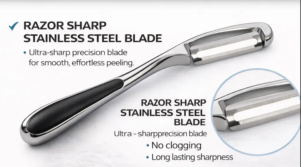 Heavy Duty Kitchen Vegetable Peeler – Rust Resistant Stainless Steel Blade with Comfortable Grip PE0445.webp