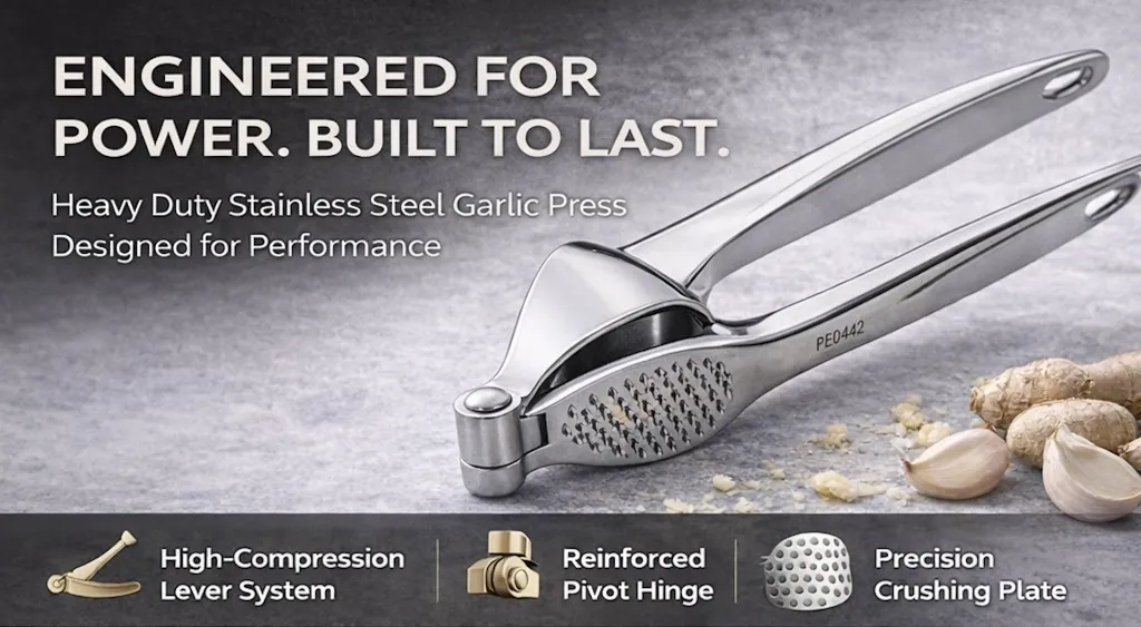 PE0442 Stainless Steel Garlic Crusher with Easy Squeeze Handle | Garlic Paste Maker for Kitchen lifestyle_4.webp