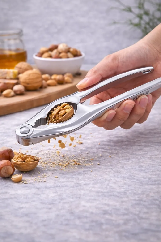 Stainless Steel Nut Cracker | Heavy Duty Walnut & Almond Cracker Tool for Kitchen | Dry Fruit Shell Breaker PE0438.webp