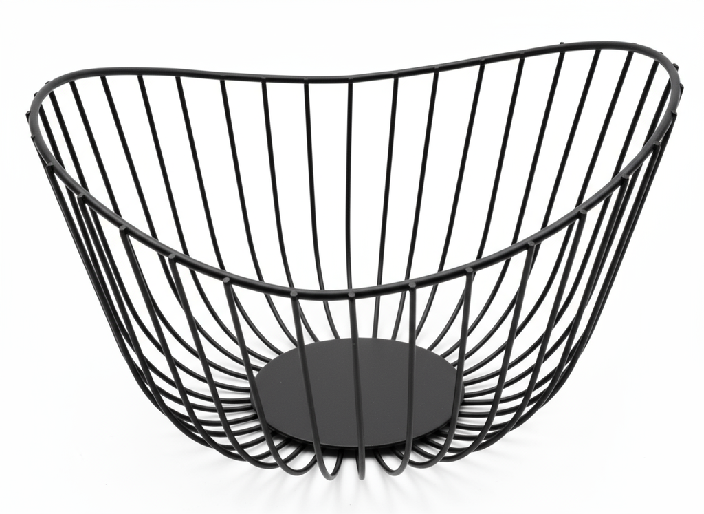 [X8159-021] Boat Tokri Fruit Basket - MS Black