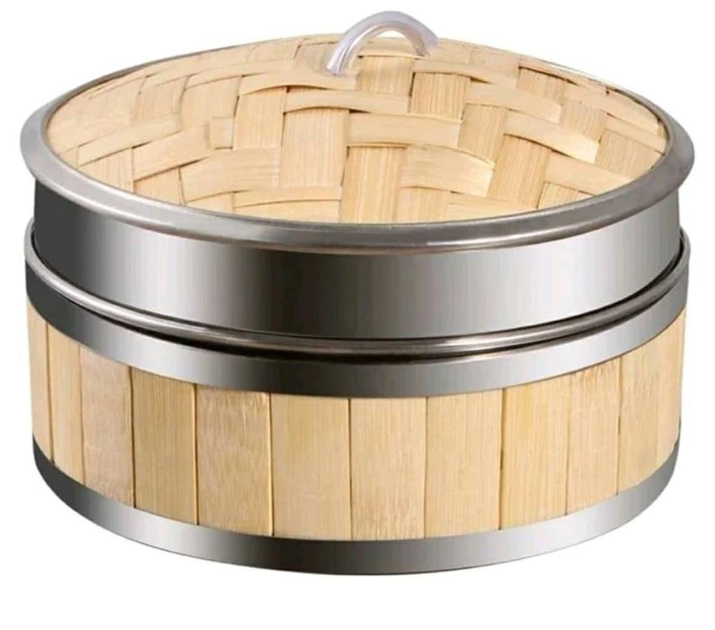 [PE-1334] Dimsum Basket with SS Rim18x10CM