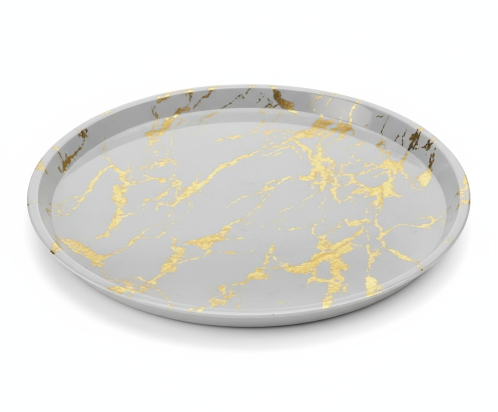 [IC152_WhiteGold] Designer Salver / Serving Tray 35cm