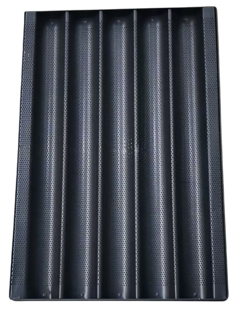 [IC73 / BT-Black-IC73] 5 Slots Non-Stick Coated Baguette loaf Baking Tray