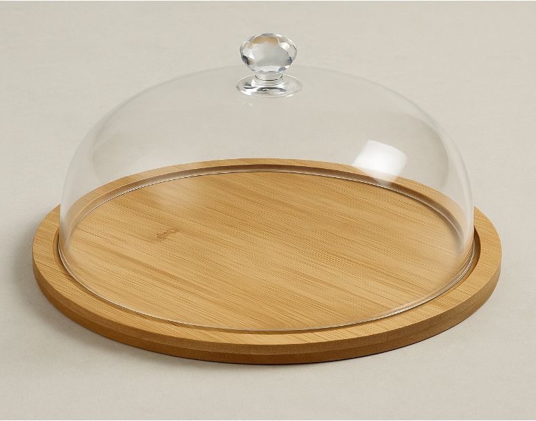 [PE0428] Cake Stand Multi Functional Serving Platter and Cake stand with Dome 28CM