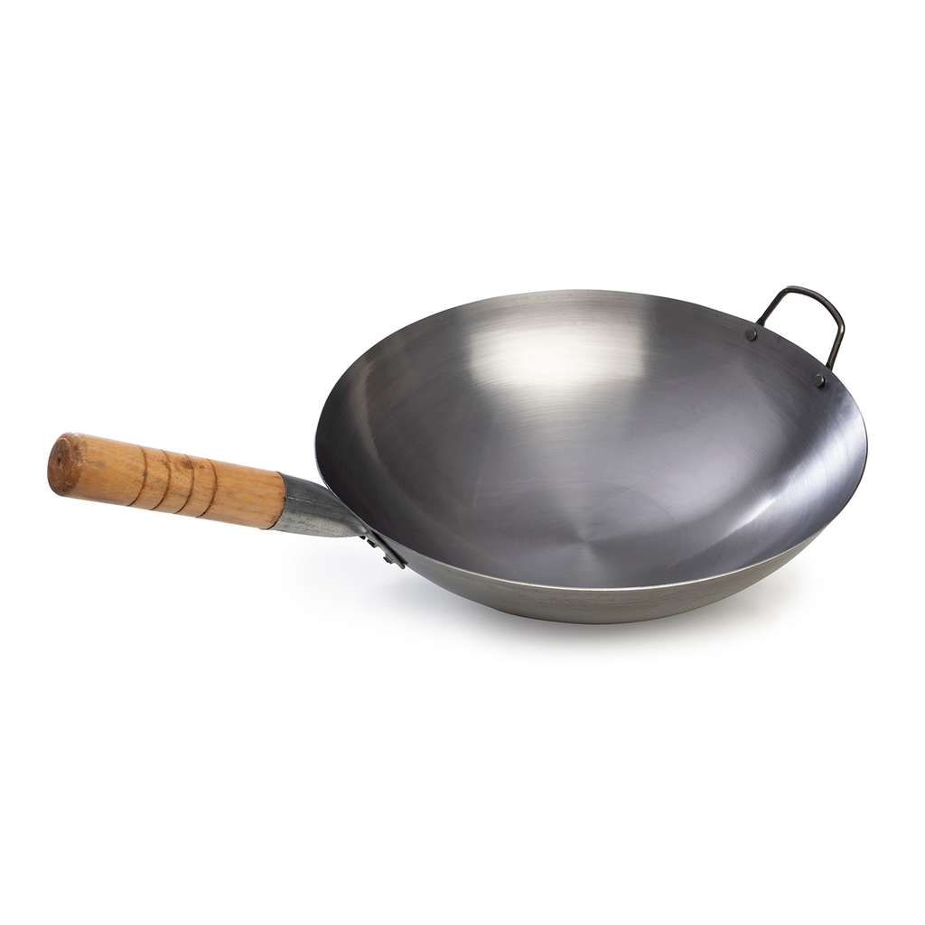 [PE0422] Chinese Wok with wooden Handle36cm