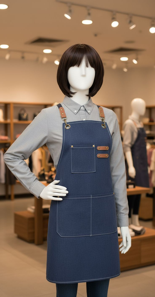 [AP1600-2-Blue] Bartending Apron Denim Blue