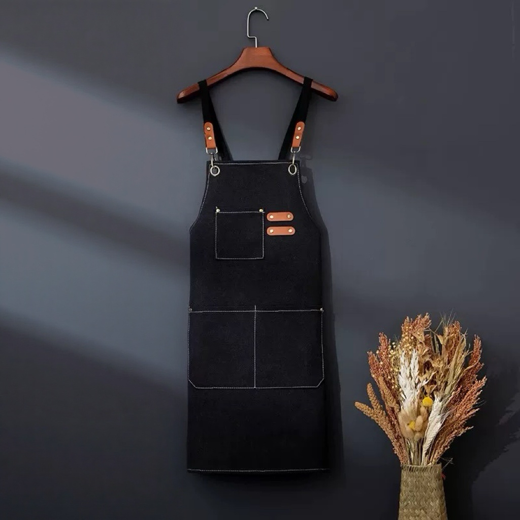 [AP1600-2-Black] Bartending Apron Black