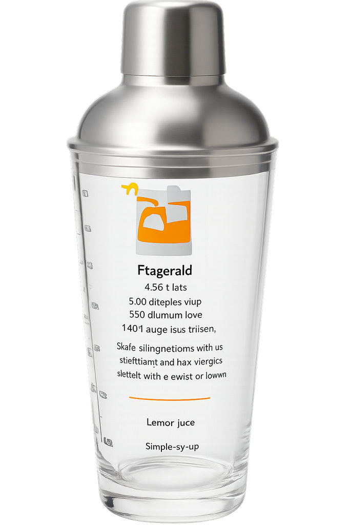 [BCS-001] Cocktail Shaker with Recipes 450ml.