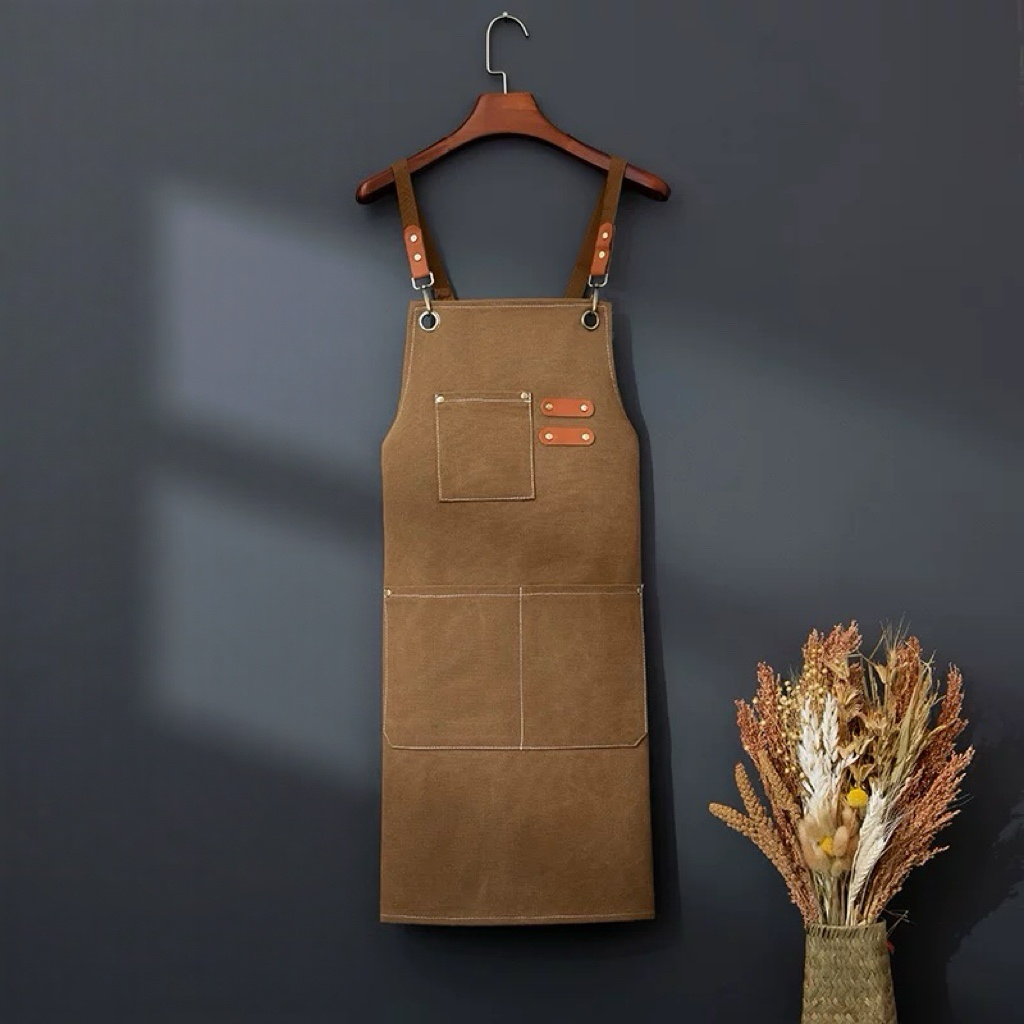 [AP1600-2-Khakee] Bartending Apron Khaki